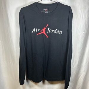 NIKE Air Jordan Jumpman Black Long Sleeve Shirt Men’s Size Medium Active Lounge